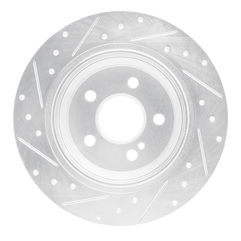 Mercedes-Benz CL550 Brake Rotor (1) - Rear Right - R1 Concepts - Drilled & Slotted - Silver - `07-`13